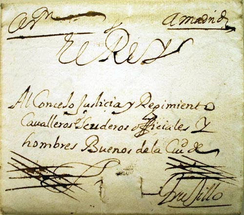 1652, certificado a Madrid